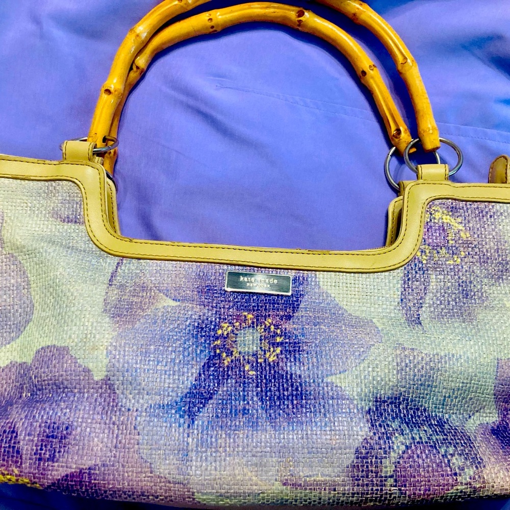 Kate Spade Summer Purse with Wood Handles in Purple